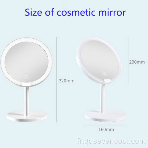 Miroir de bureau unique à un seul miroir de maquillage de lumière LED OEM